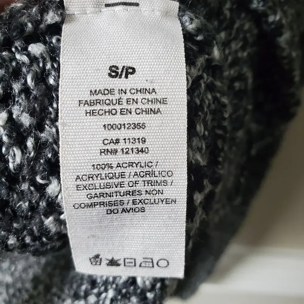 Women Garage Gray Marled V Neck Sweater S Scandi Minimal Classic Cozy Casual